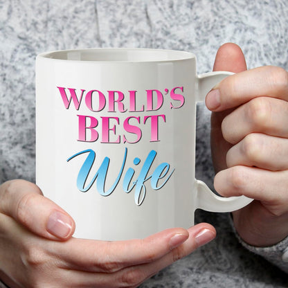 Kruzroyal DZ846 World's Best Wife Mug 11oz - White Ceramic Coffee & Tea Cup - Ideal Birthday, Anniversary, Mother's Day Present for Her