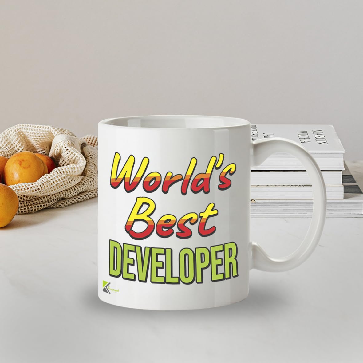 Kruzroyal DZ881 World's Best Developer Mug 11oz - White Ceramic Cup for Programmer, Coder, Engineer - Funny Birthday, Thank You Present
