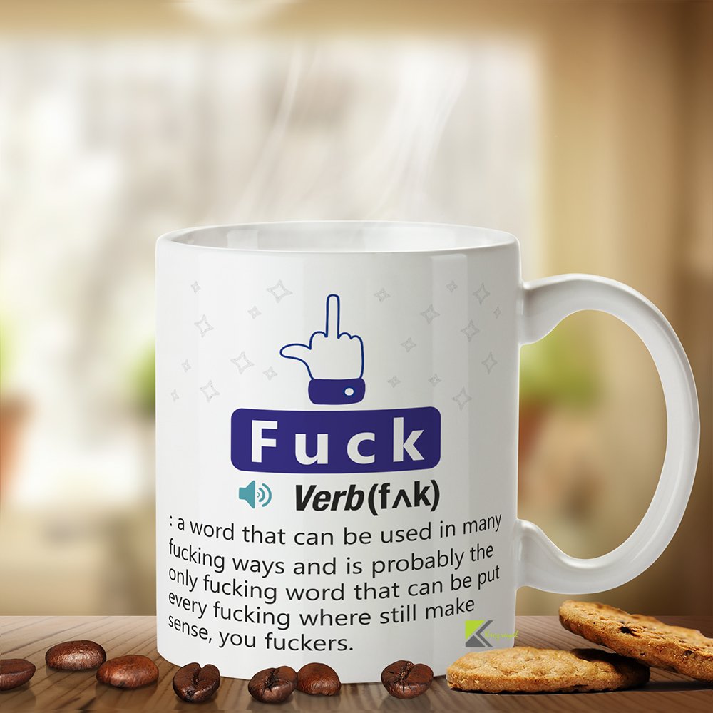 Kruzroyal Rude Definition Mug - Funny Swear Gift, Adult Gag Present, Offensive Humor - 11oz Ceramic