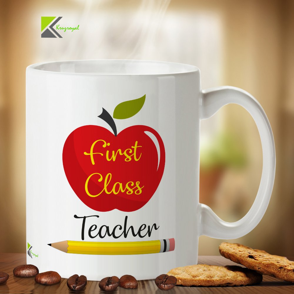 Kruzroyal DZ238 First Class Teacher Funny Novelty Great Gift Idea Coffee Tea Mug