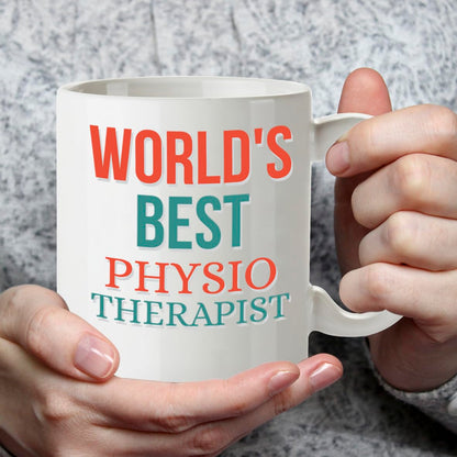 Kruzroyal DZ871 World's Best Physiotherapist Mug 11oz - White Ceramic Cup for Physio, Sports Therapist - Thank You, Graduation, Leaving Present