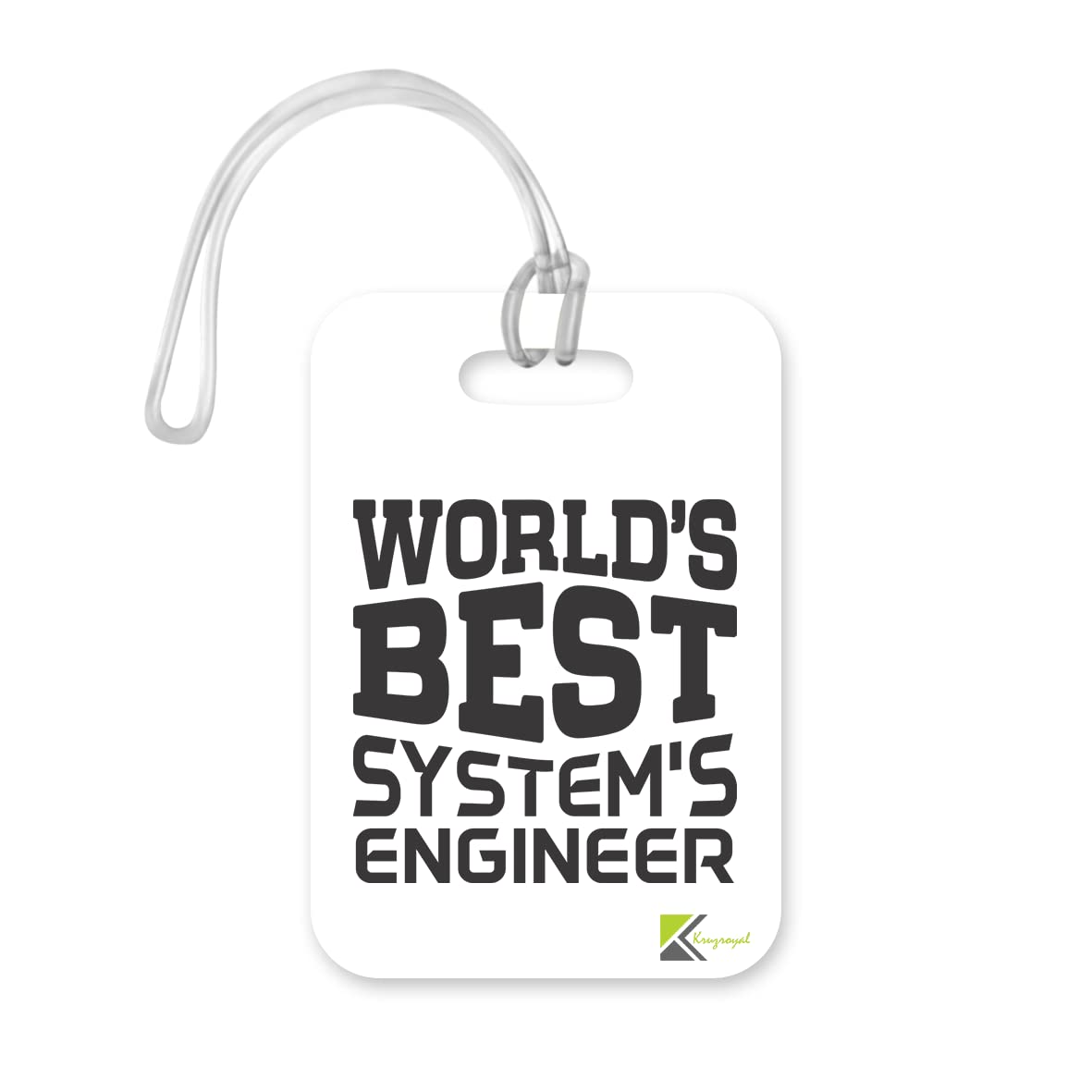 LT406 World's Best System's Engineer Novelty Funny Unique Designer Gift, Suitcase, Glossy Plastic Luggage Tag for System's Engineer