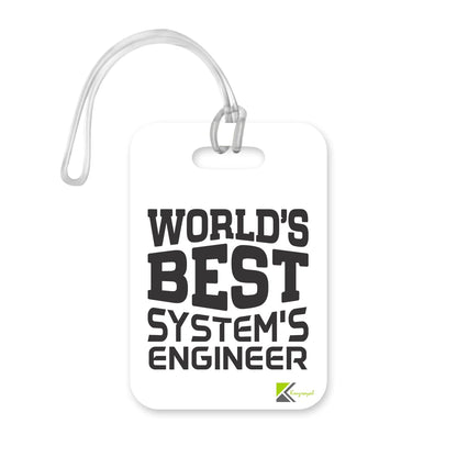 LT406 World's Best System's Engineer Novelty Funny Unique Designer Gift, Suitcase, Glossy Plastic Luggage Tag for System's Engineer