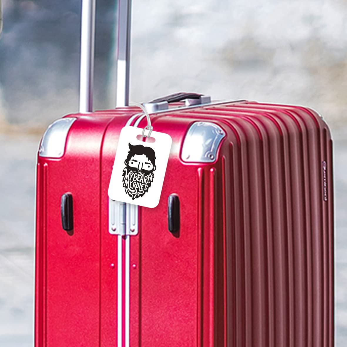LT299 My Beard My Rules Novelty Funny Unique Designer Gift Glossy Plastic Suitcase Luggage Tag