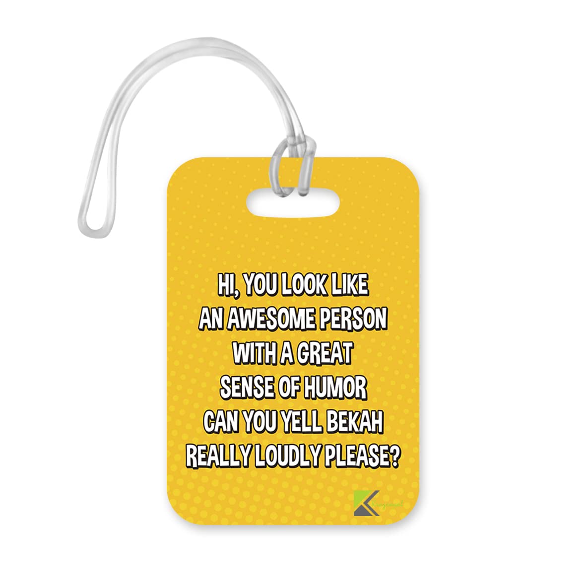 PLT295 Personalised Name : Hi, You Look Like an Awesome Person with a Great Sense of Humour, Novelty Funny Unique Designer Gift Glossy Plastic Suitcase Luggage Tag