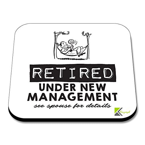 CS246 Retired, Under New managementNovelty Funny Coffee Tea Drink Gift Glossy MDF Wooden Coaster