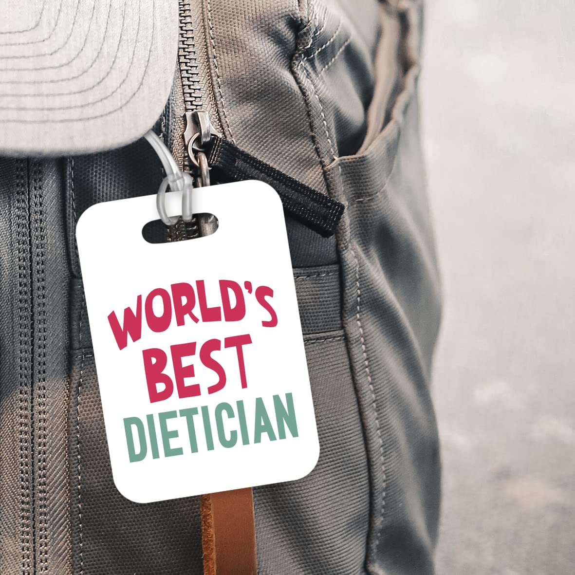 LT482 World's Best Dietician Novelty Funny Unique Designer Gift, Suitcase, Glossy Plastic Luggage Tag for Dietician