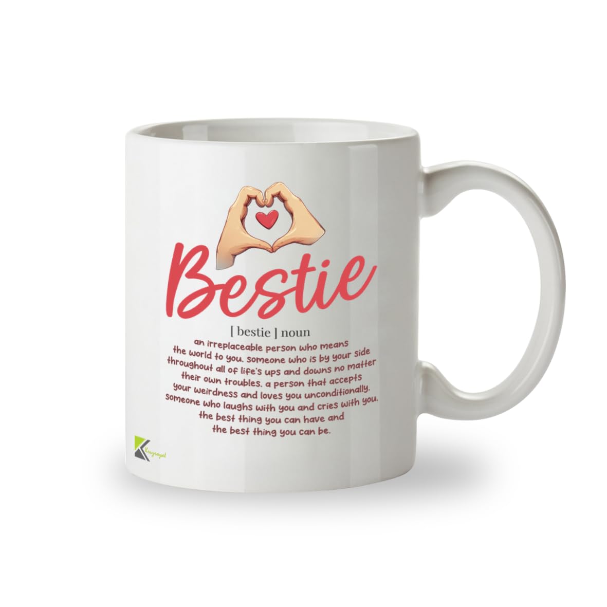 Kruzroyal DZ952 Bestie Definition Coffee Mug | Inspirational Best Friend, Soul Sister, BFF Gift for Women & Teen Girls | 11oz White Ceramic Friendship Mug