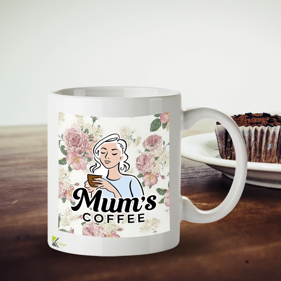 Kruzroyal Mum's Coffee Mug Gift - Best Mum Gifts from Daughter, Son - 11oz Floral Ceramic Cup for Mother's Day, Birthday, Christmas