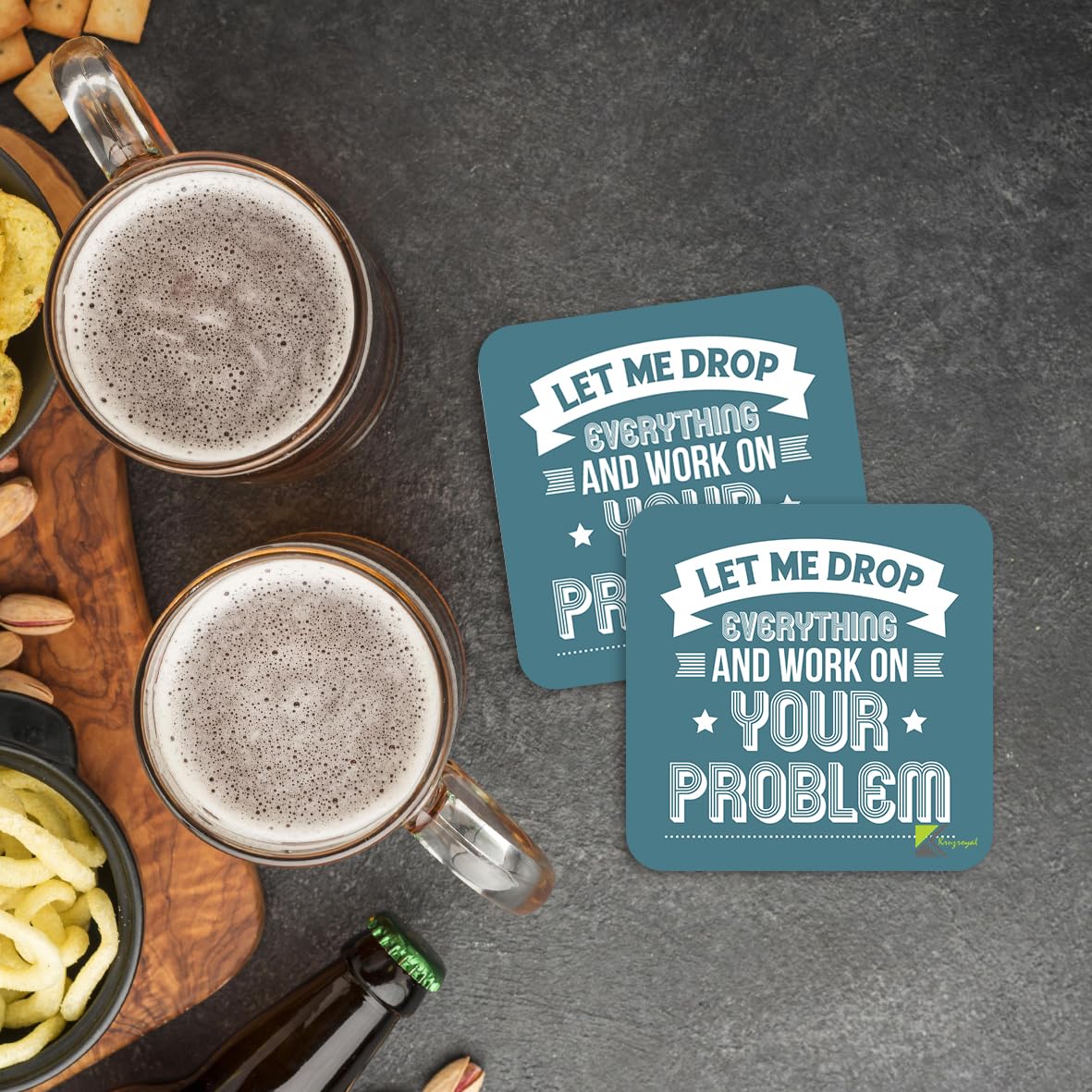 CS088 Let me Drop Everything and Work on Your problemNovelty Funny Coffee Tea Drink Gift Glossy MDF Wooden Coaster