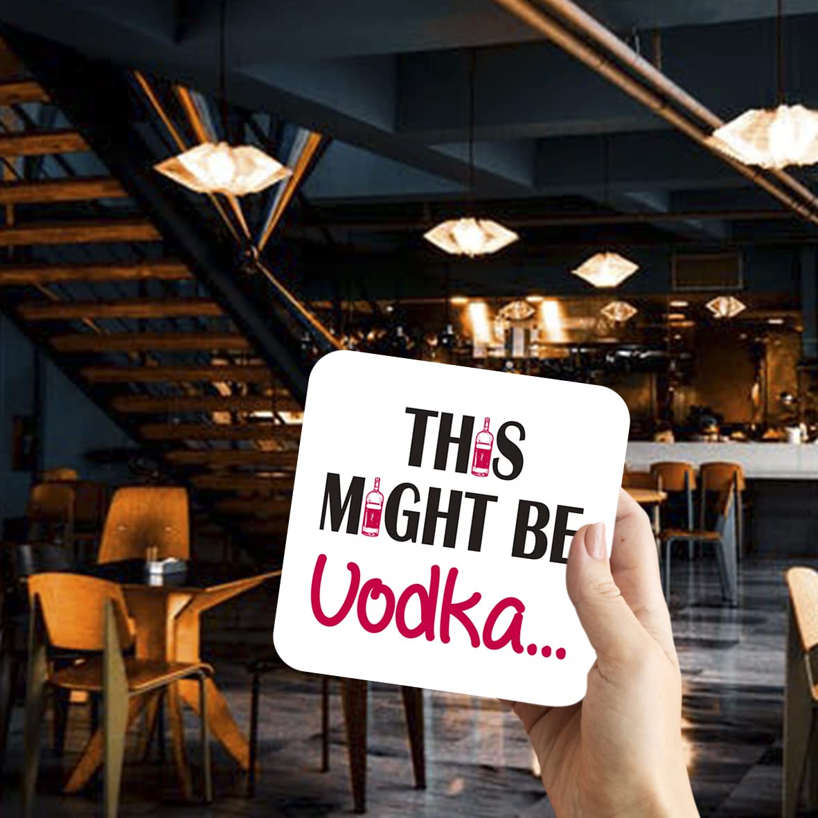 CS517 This Might Be Vodka... Novelty Funny Coffee Tea Drink Gift Glossy MDF Wooden Coaster