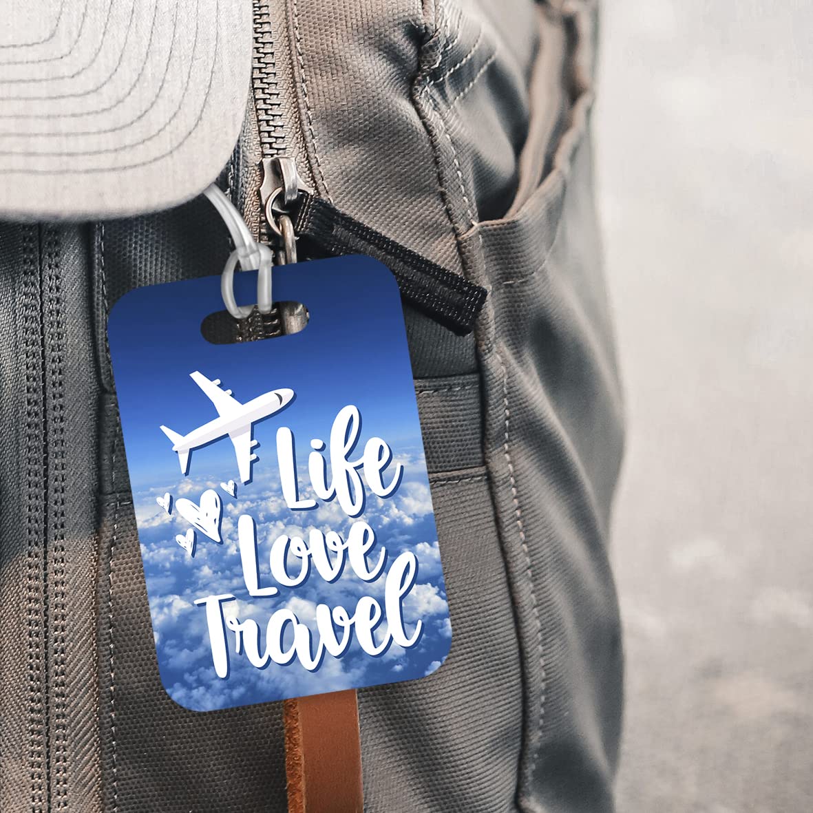 LT062 Life Love Travel Novelty Funny Unique Designer Gift Glossy Plastic Suitcase Luggage Tag