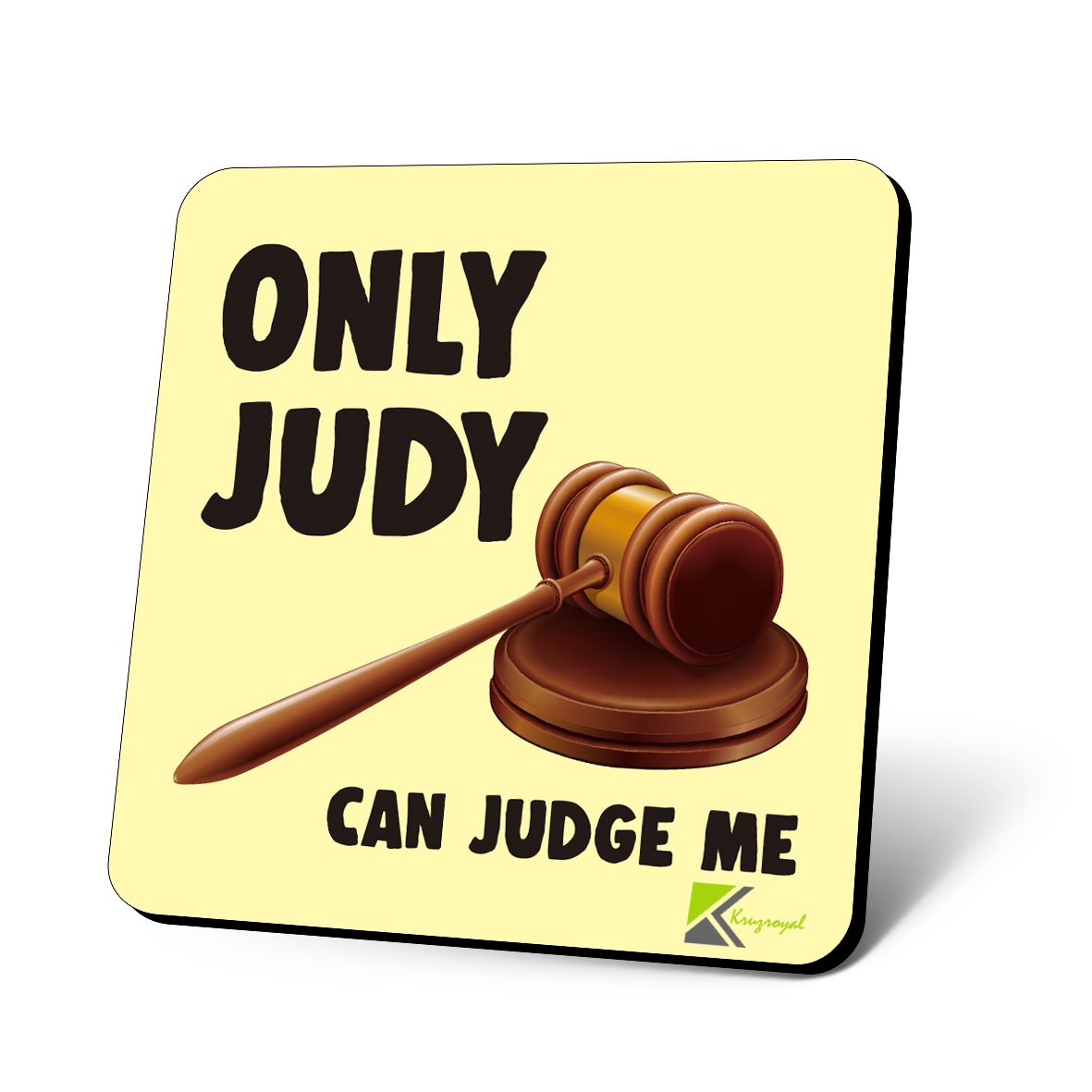 CS646 Only Judy can Judge me Novelty Funny Coffee Tea Drink Gift Glossy MDF Wooden Coaster