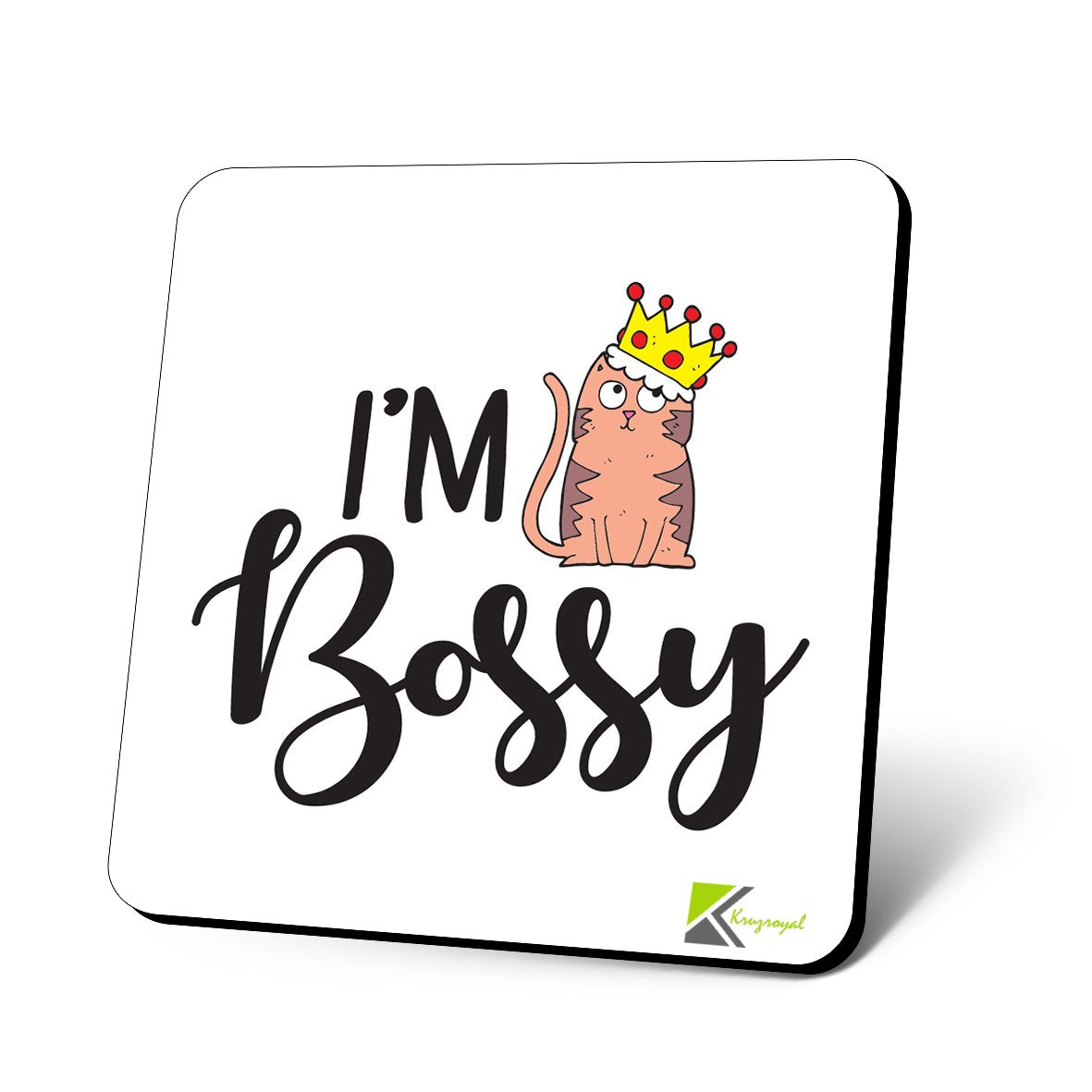 CS970 I'm Bossy Novelty Funny Coffee Tea Drink Gift Glossy MDF Wooden Coaster