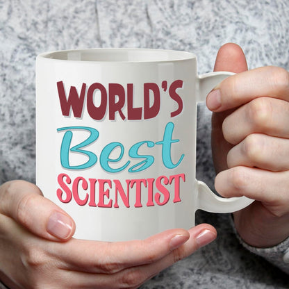 Kruzroyal DZ856 World's Best Scientist Mug 11oz - White Ceramic Cup for Researcher, Chemist - Ideal Birthday, Graduation Present