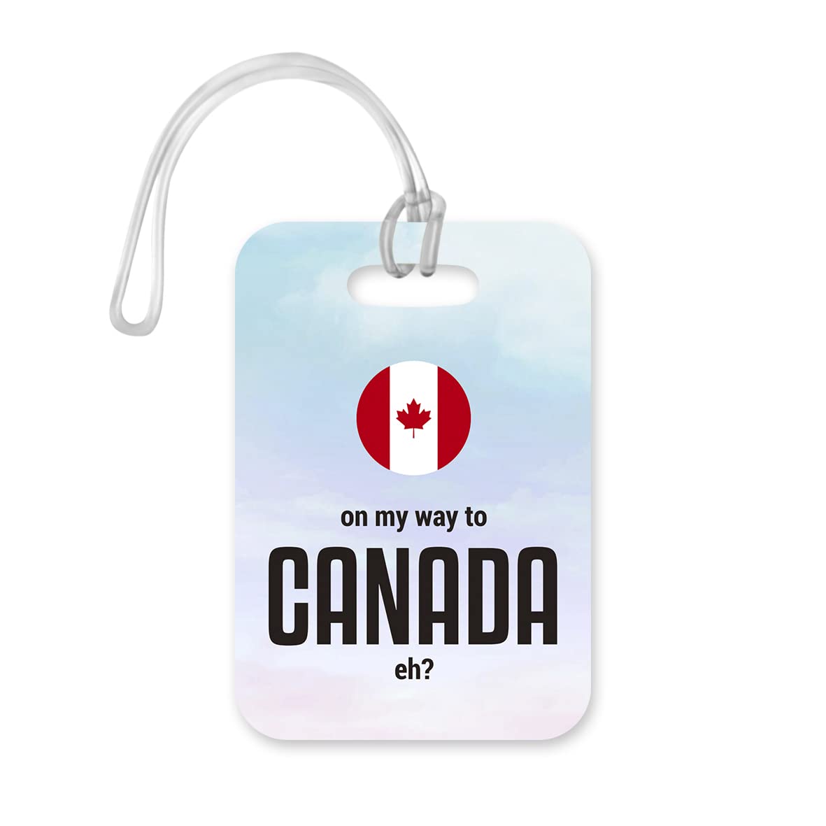 LT088 On My Way to Canada eh? Novelty Funny Unique Designer Gift Glossy Plastic Suitcase Luggage Tag