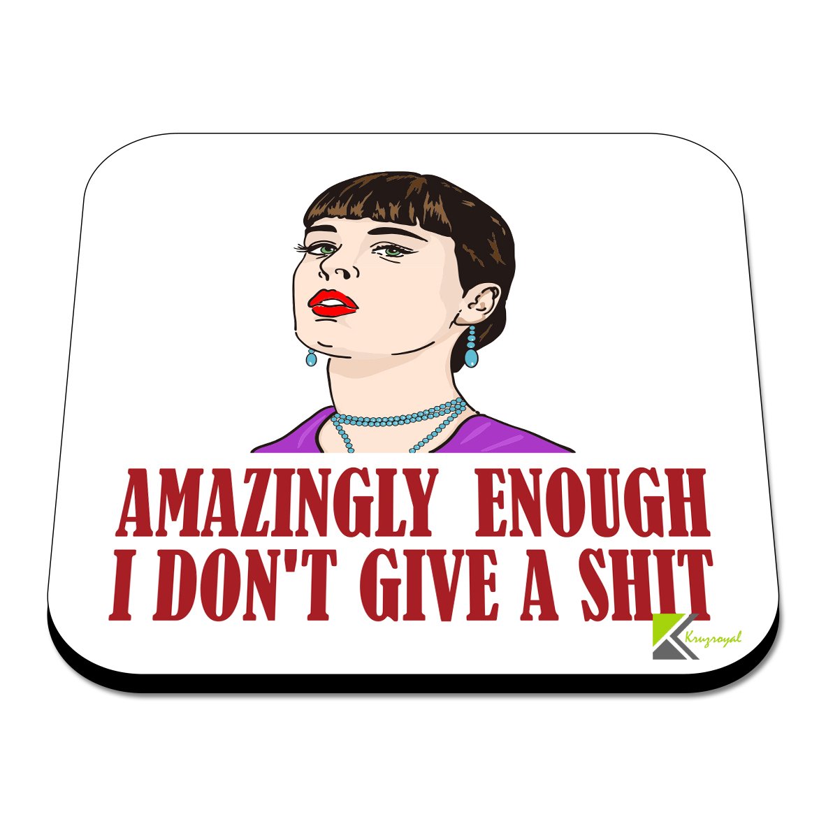 CS582 Amazingly enough i don't give a shit Novelty Funny Coffee Tea Drink Gift Glossy MDF Wooden Coaster