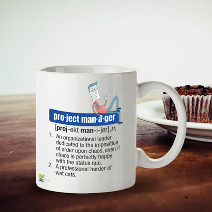 Kruzroyal Project Manager Funny Mug Definition Funny Office Tea Coffee 11OZ Mug Gift for Work Colleague, Boss