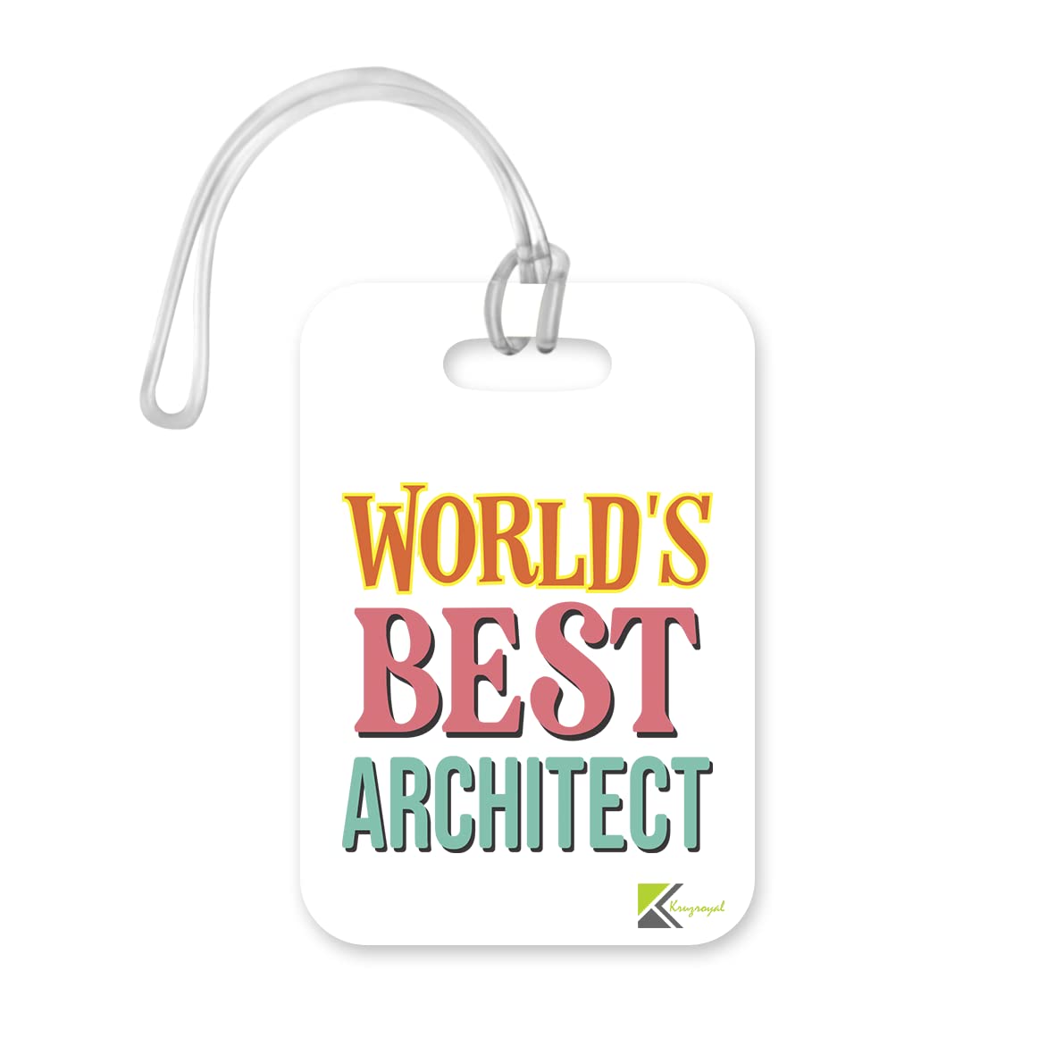 LT457 World's Best Architect Novelty Funny Unique Designer Gift, Suitcase, Glossy Plastic Luggage Tag for Architect