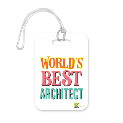 LT457 World's Best Architect Novelty Funny Unique Designer Gift, Suitcase, Glossy Plastic Luggage Tag for Architect