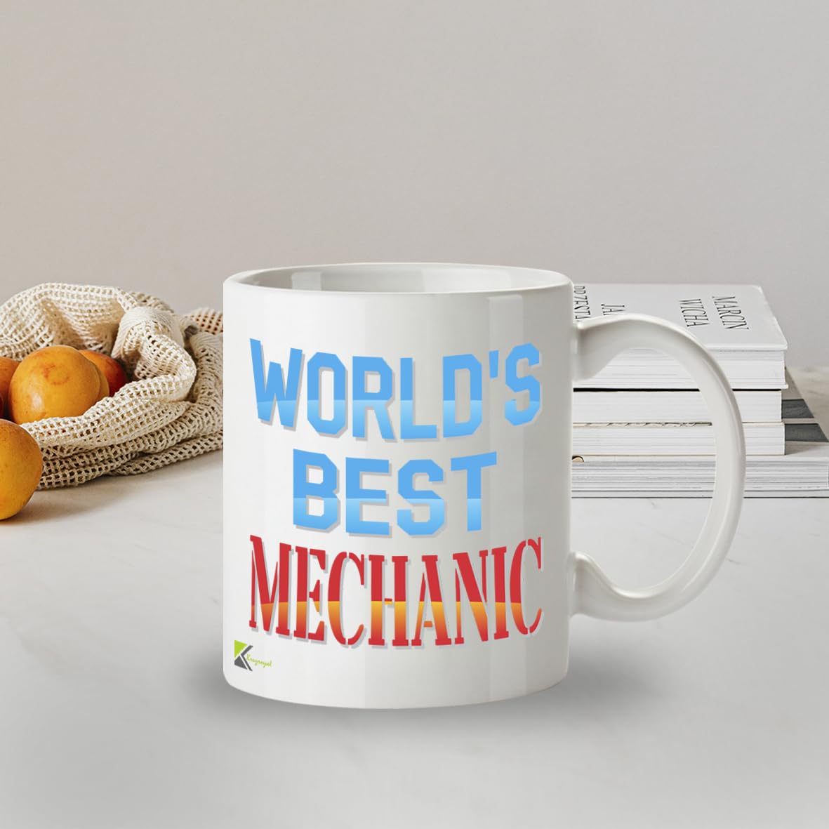 Kruzroyal DZ884 World's Best Mechanic Mug 11oz - White Ceramic Cup for Car Technician, Dad - Funny Birthday, Father's Day, Thank You Present