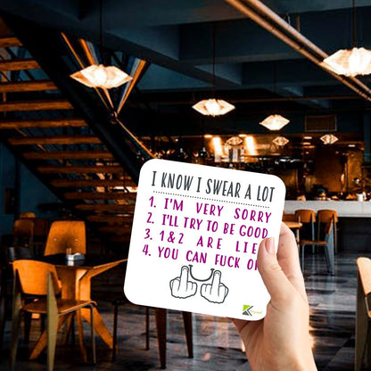 CS875 I Know i Swear a lot Rude Adult Novelty Funny Coffee Tea Drink Gift Glossy MDF Wooden Coaster