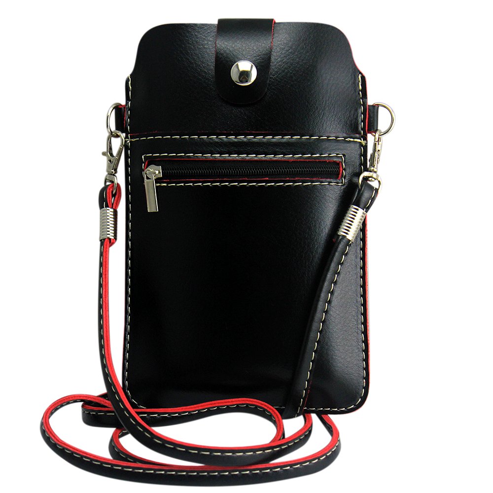 Kruzroyal Universal PU Leather Mobile Phone Bag Case Cover Pouch With Shoulder Strap Bag Ladies Girls