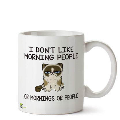 Kruzroyal DZ608 I Don't Like Morning People or Mornings or People Funny Novelty Great Gift Idea Coffee Tea Ceramic Mug