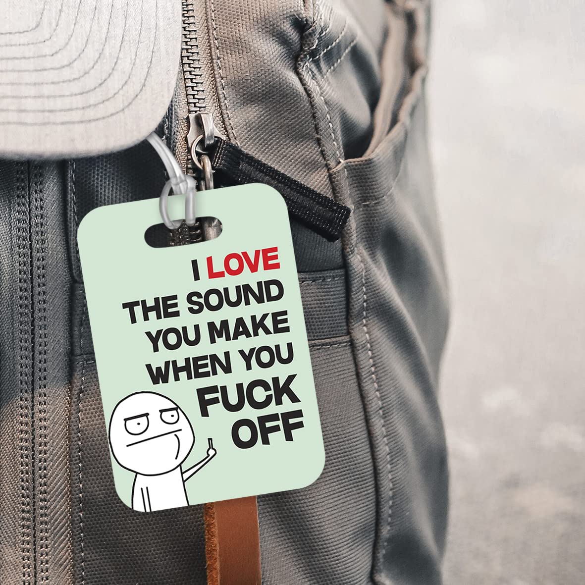 LT159 I Love The Sound You Make When You Fu*k Off Novelty Funny Unique Designer Gift Glossy Plastic Suitcase Luggage Tag