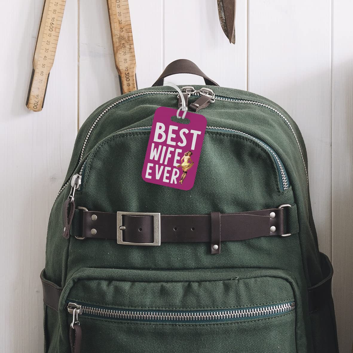 LT010 Best Wife Ever Novelty Funny Unique Designer Gift Glossy Plastic Suitcase Luggage Tag