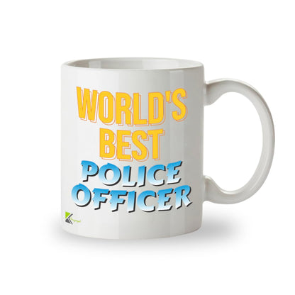 Kruzroyal DZ848 World's Best Police Officer Mug 11oz - White Ceramic Cup for Cop, PC - Ideal Birthday, Retirement, Passing Out Present