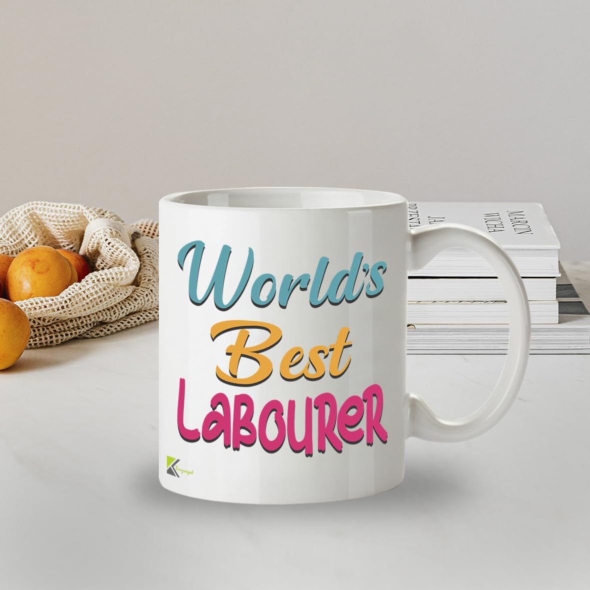Kruzroyal DZ873 World's Best Labourer Mug 11oz - White Ceramic Cup for Builder, Construction Worker - Funny Birthday, Father's Day, Thank You Present