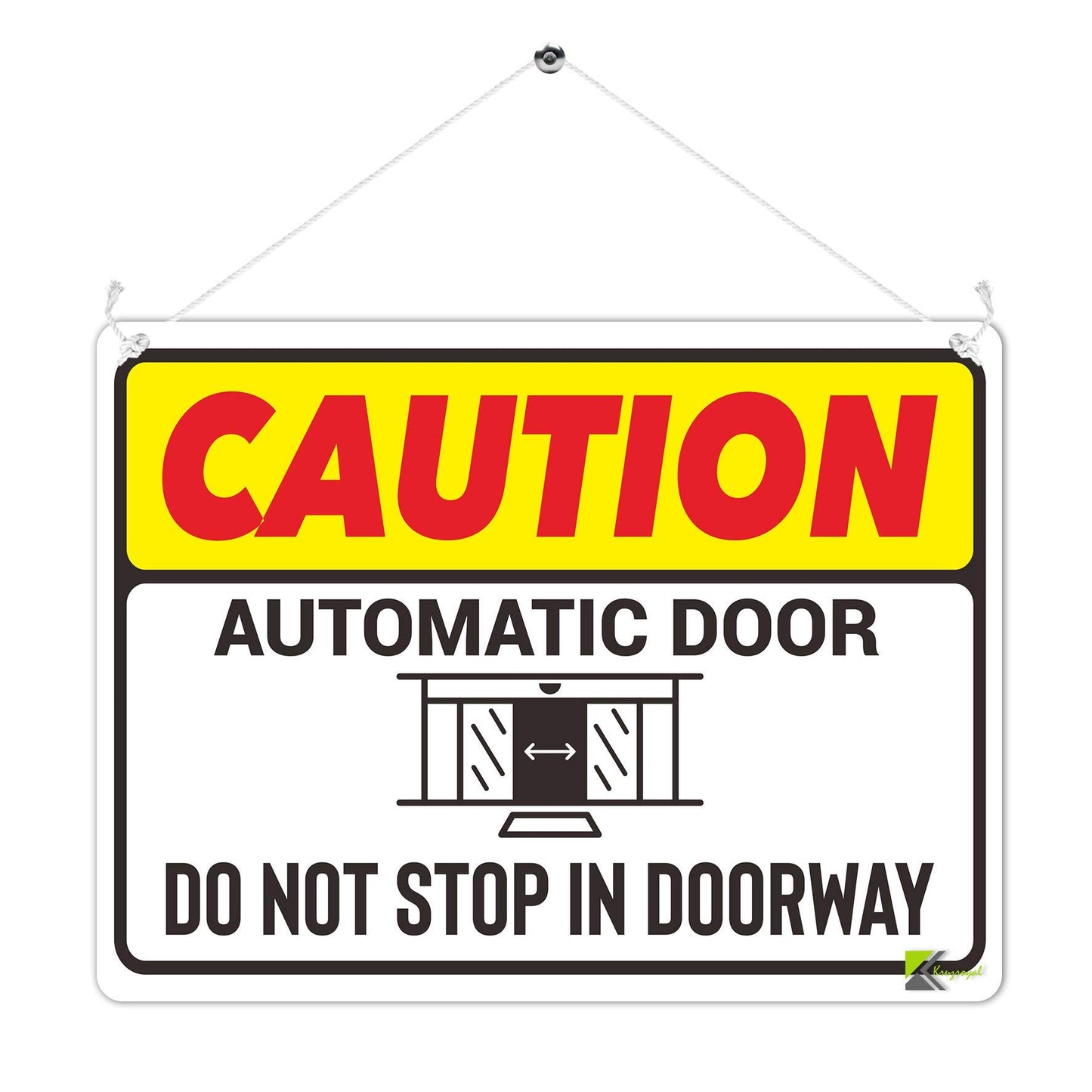 Kruzroyal MP457 Caution : Automatic Door : Do not stop in doorway Funny Novelty Retro Vintage Metal Wall Sign Plaque 20cm x 15cm