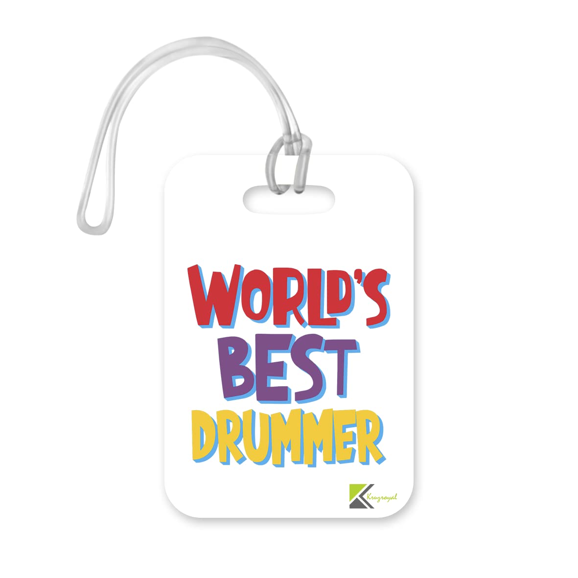 LT420 World's Best Drummer Novelty Funny Unique Designer Gift, Suitcase, Glossy Plastic Luggage Tag for Drummer