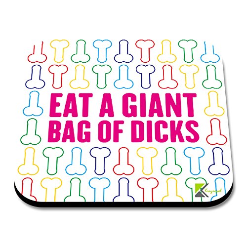 CS038 Eat a Giant Bag of dicksNovelty Funny Coffee Tea Drink Gift Glossy MDF Wooden Coaster
