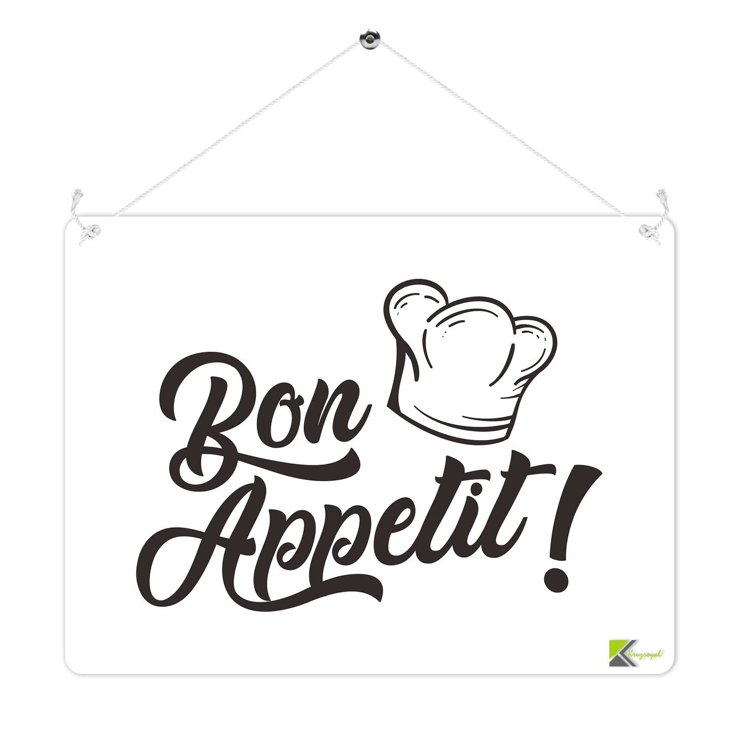 MP250 Bon Appetit! Funny Novelty Retro Vintage Metal Wall Sign Plaque 20cm x 15cm