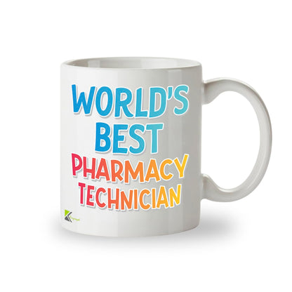 Kruzroyal DZ875 World's Best Pharmacy Technician Mug 11oz - White Ceramic Cup for Dispenser, Chemist Staff - Thank You, Leaving, Birthday Present