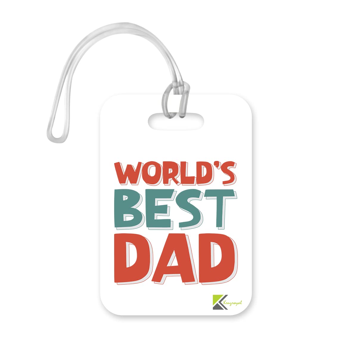 LT413 World's Best DAD Novelty Funny Unique Designer Gift, Suitcase, Glossy Plastic Luggage Tag for DAD