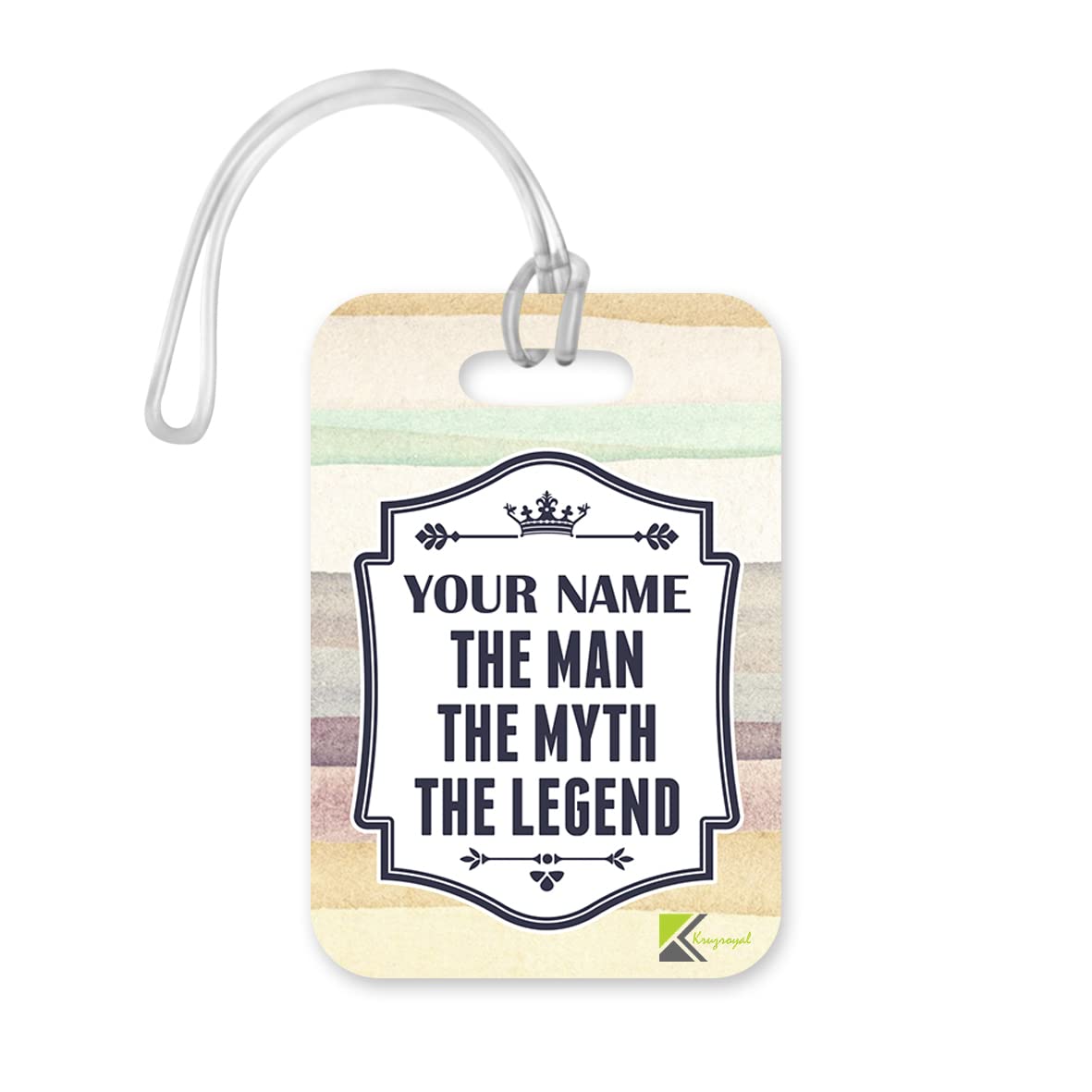 PLT240 Personalised Dad Name : The Man The Myth The Legend Novelty Funny Unique Designer Gift Glossy Plastic Suitcase Luggage Tag