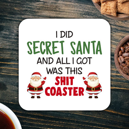 Secret Santa Gifts for Colleagues - Funny Office Coaster Gift for Work Friends & Coworkers | Wooden Novelty Christmas Gag Gift & Stocking Filler UK