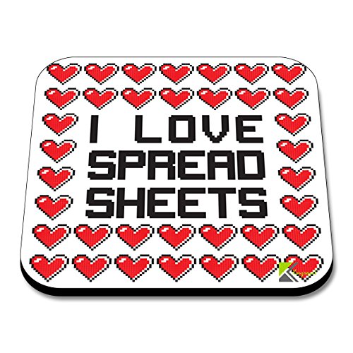 CS259 I Love Spread Sheets Novelty Funny Coffee Tea Drink Gift Glossy MDF Wooden Coaster