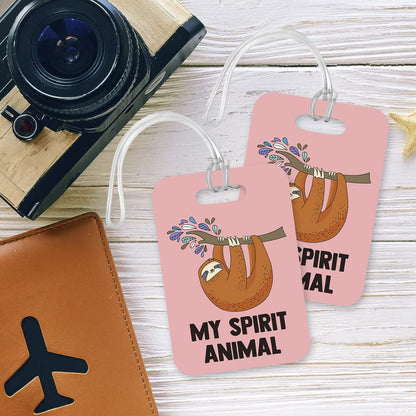 LT005 My Spirit Animal (Sloth) Novelty Funny Unique Designer Gift Glossy Plastic Suitcase Luggage Tag