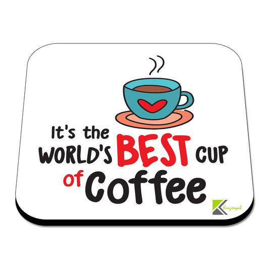 CS358 It's The World's Best Cup of Coffee Novelty Funny Coffee Tea Drink Gift Glossy MDF Wooden Coaster