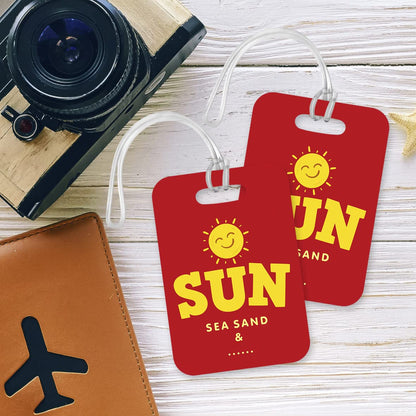 LT160 Sun Sea Sand & Novelty Funny Unique Designer Gift Glossy Plastic Suitcase Luggage Tag