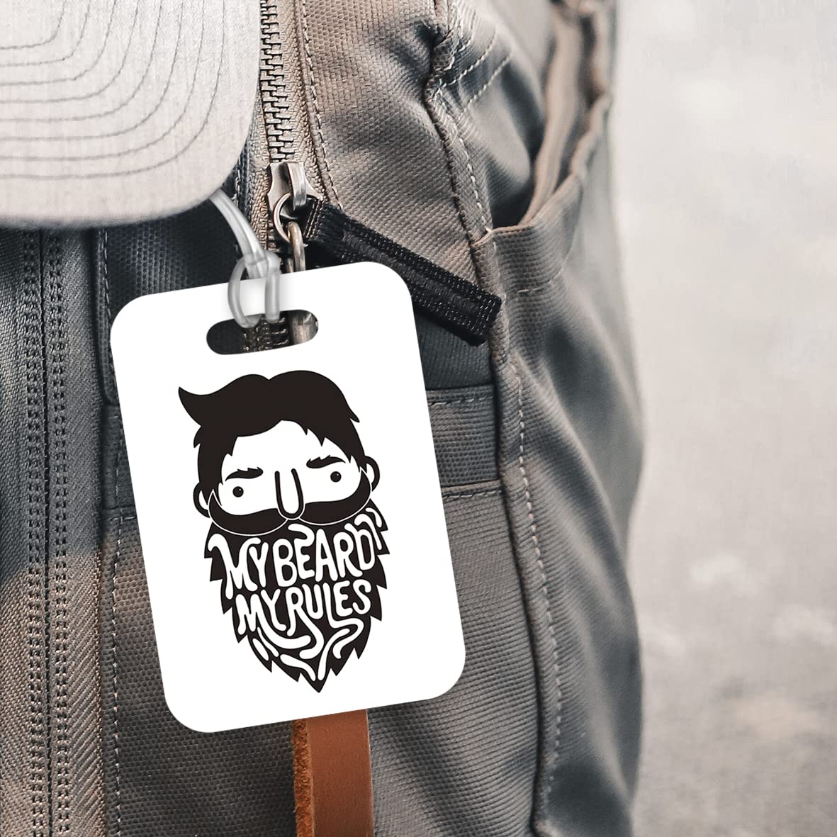 LT299 My Beard My Rules Novelty Funny Unique Designer Gift Glossy Plastic Suitcase Luggage Tag