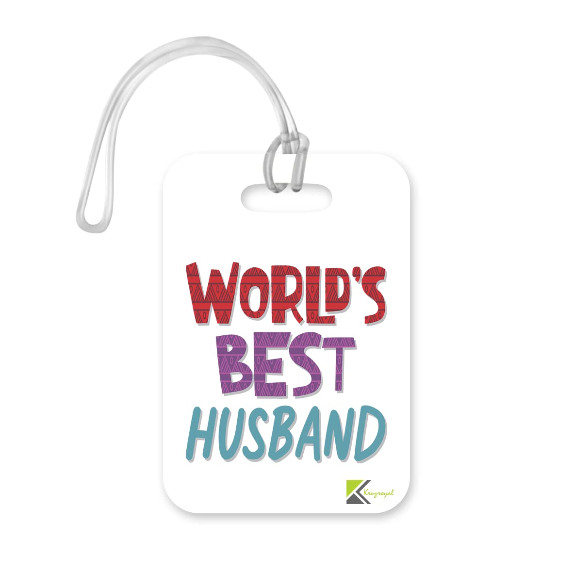 LT445 World's Best Husband Novelty Funny Unique Designer Gift, Suitcase, Glossy Plastic Luggage Tag for Husband