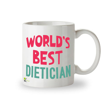 Kruzroyal DZ882 World's Best Dietician Mug 11oz - White Ceramic Cup for Nutritionist, Health Coach - Thank You, Birthday, Leaving Present