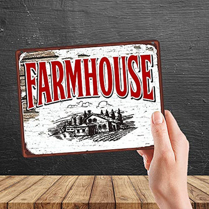 Kruzroyal MP414 Farmhouse Sign Funny Novelty Retro Vintage Metal Wall Sign Plaque 20cm x 15cm