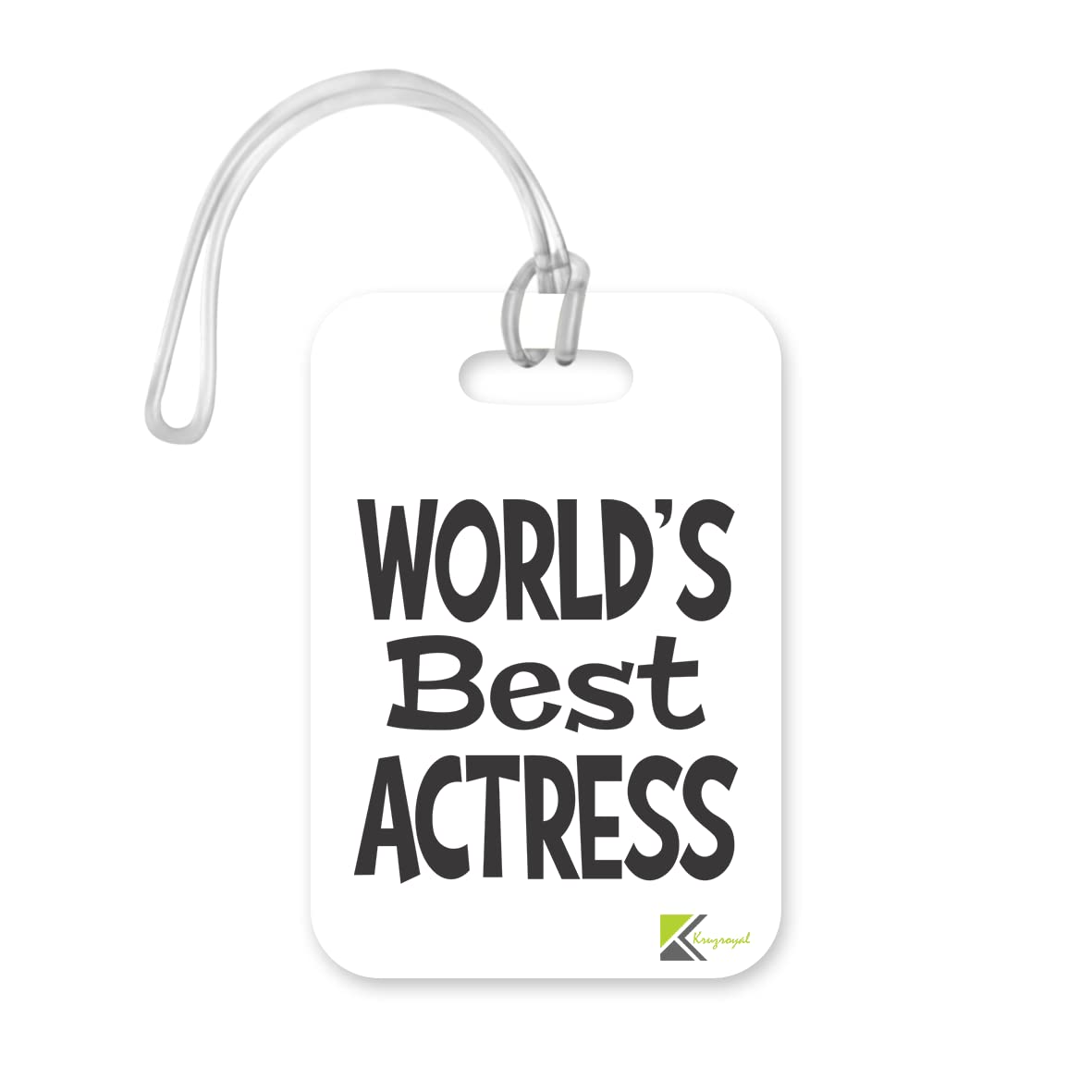 LT427 World's Best Actress Novelty Funny Unique Designer Gift, Suitcase, Glossy Plastic Luggage Tag for Actress