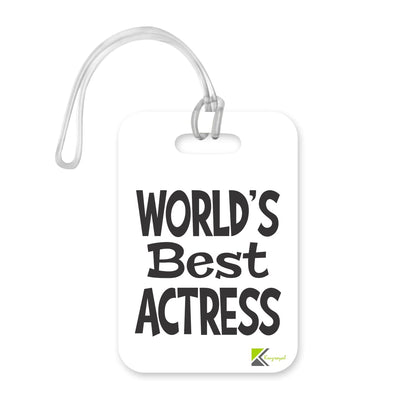 LT427 World's Best Actress Novelty Funny Unique Designer Gift, Suitcase, Glossy Plastic Luggage Tag for Actress